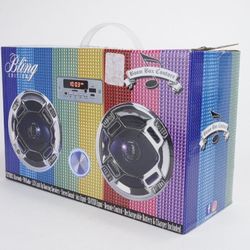 ⭐️  Rainbow Bling Mini Boombox LED Speakers Retro Bluetooth Radio