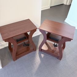 End Tables Living Room Set of 2, End Table with Charging Station,Side Table, Nightstand for Bedroom