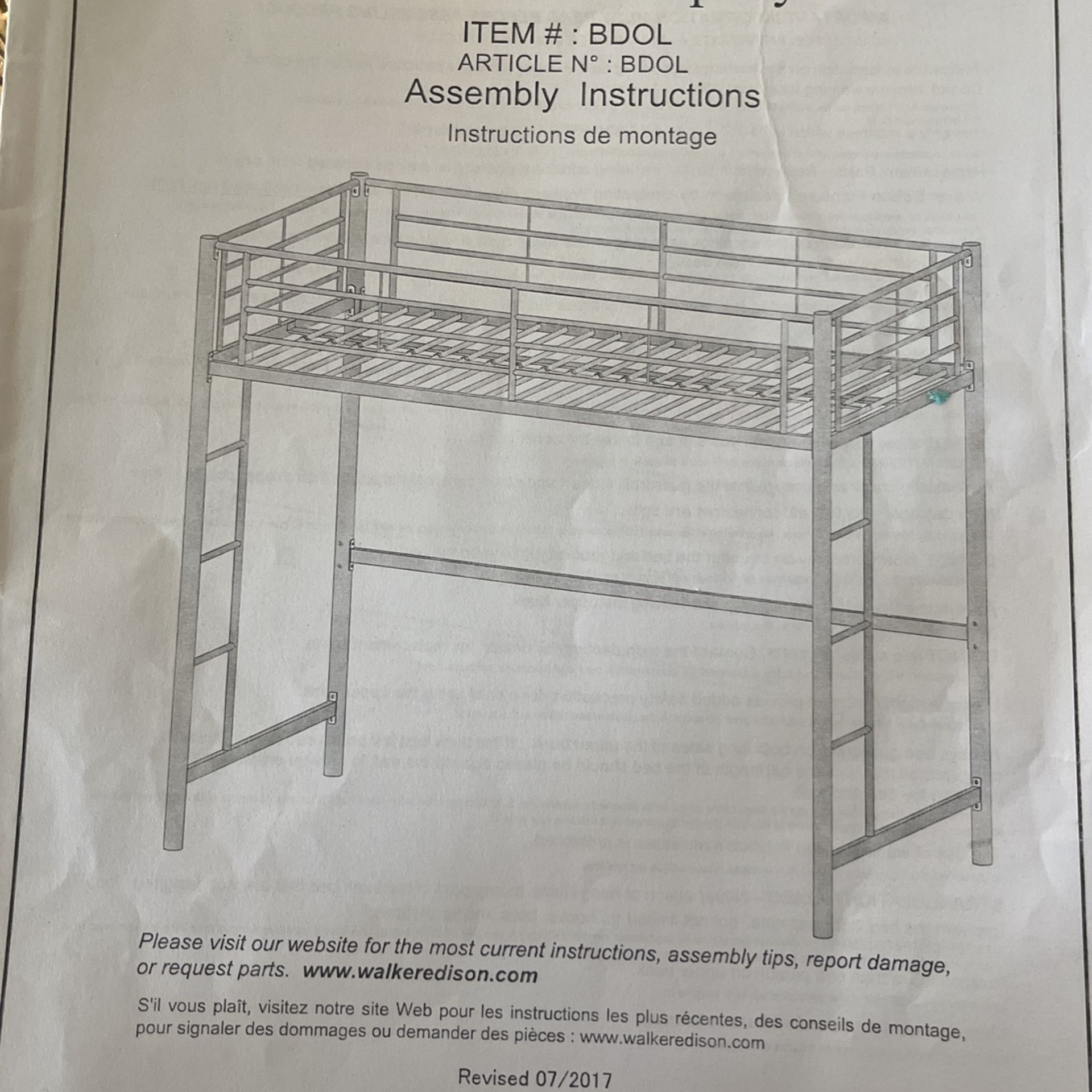 Black Metal Full Loft Bed With Workstation 