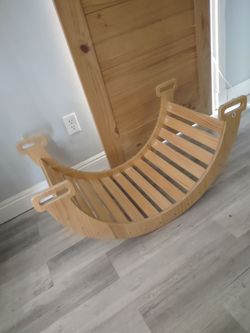 Solid wood toddler playground/rocker. 35x18