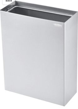 (4) 6-2/5 Gallon Wall Mounted Stainless Steel Trash Cans