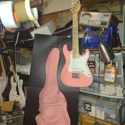 PINK Small Guitar VGC Setup For a Startup & Bag