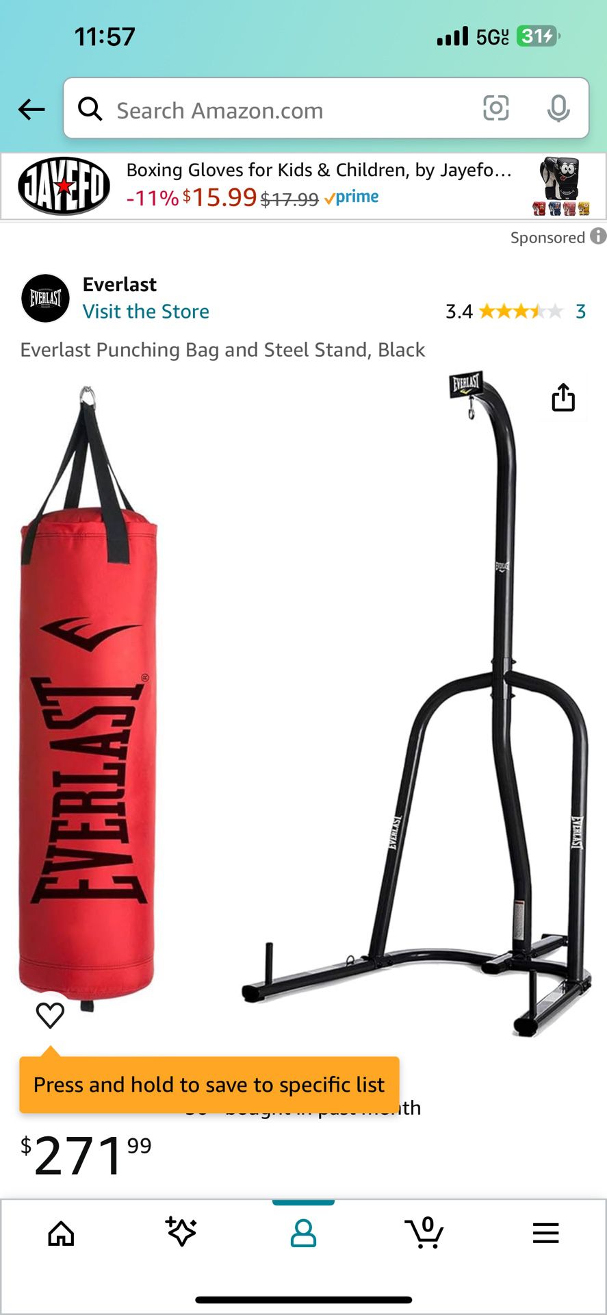 Everlast punching bag with Steel Stand BRAND NEW 