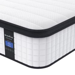 Inofia Twin XL Mattress 14" Hybrid Cooling - Medium Firm, New in Box
