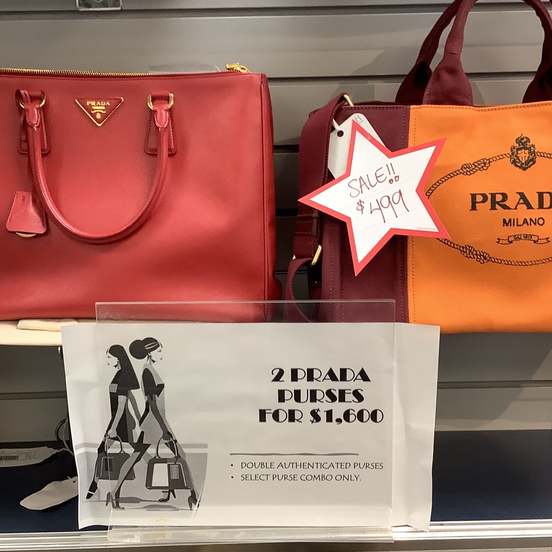 TWO PRADA PURSES FOR $1,600!, AUTHENTICATED