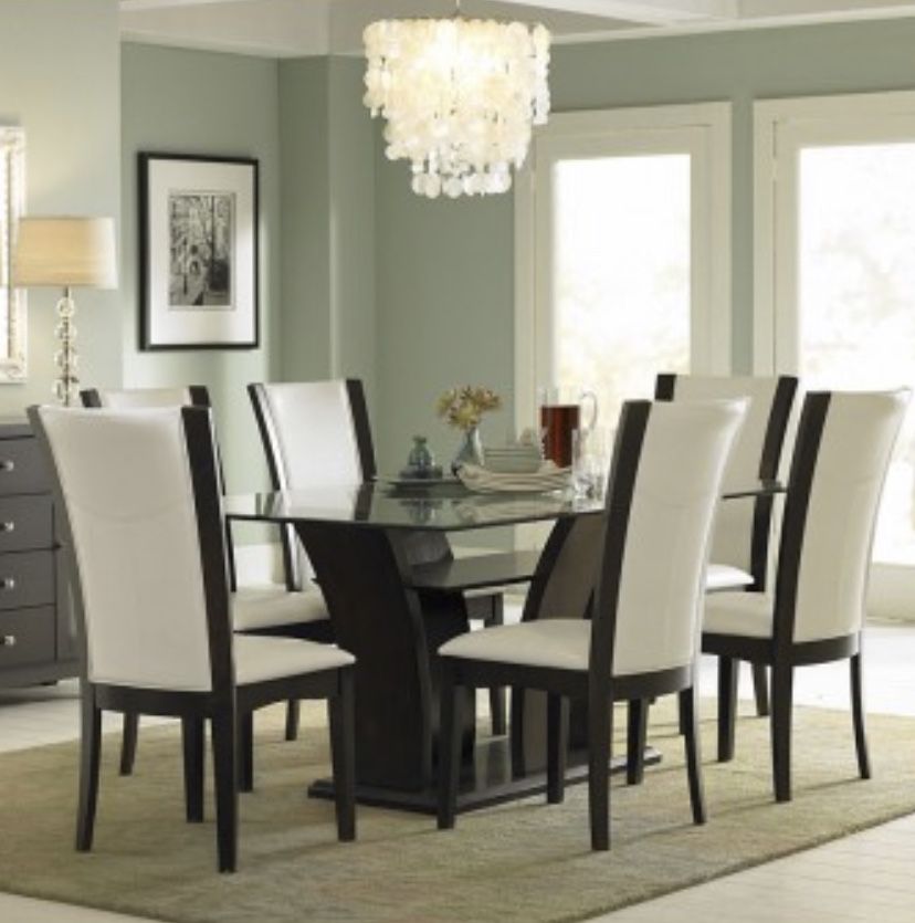 Expresso glass 6 seater dining set
