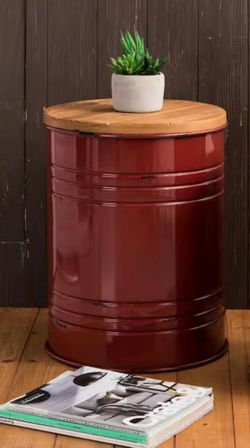 Metal storage accent table
