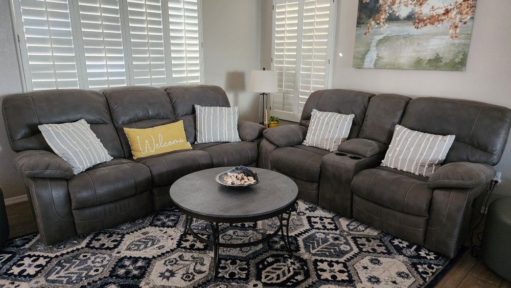 Ashley Furniture Power Reclining Sofa And Loveseat