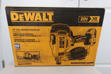 DEWALT DCN45RND1 20V MAX XR Cordless 15° Coil Roofing Nailer Kit NEW SEALED
