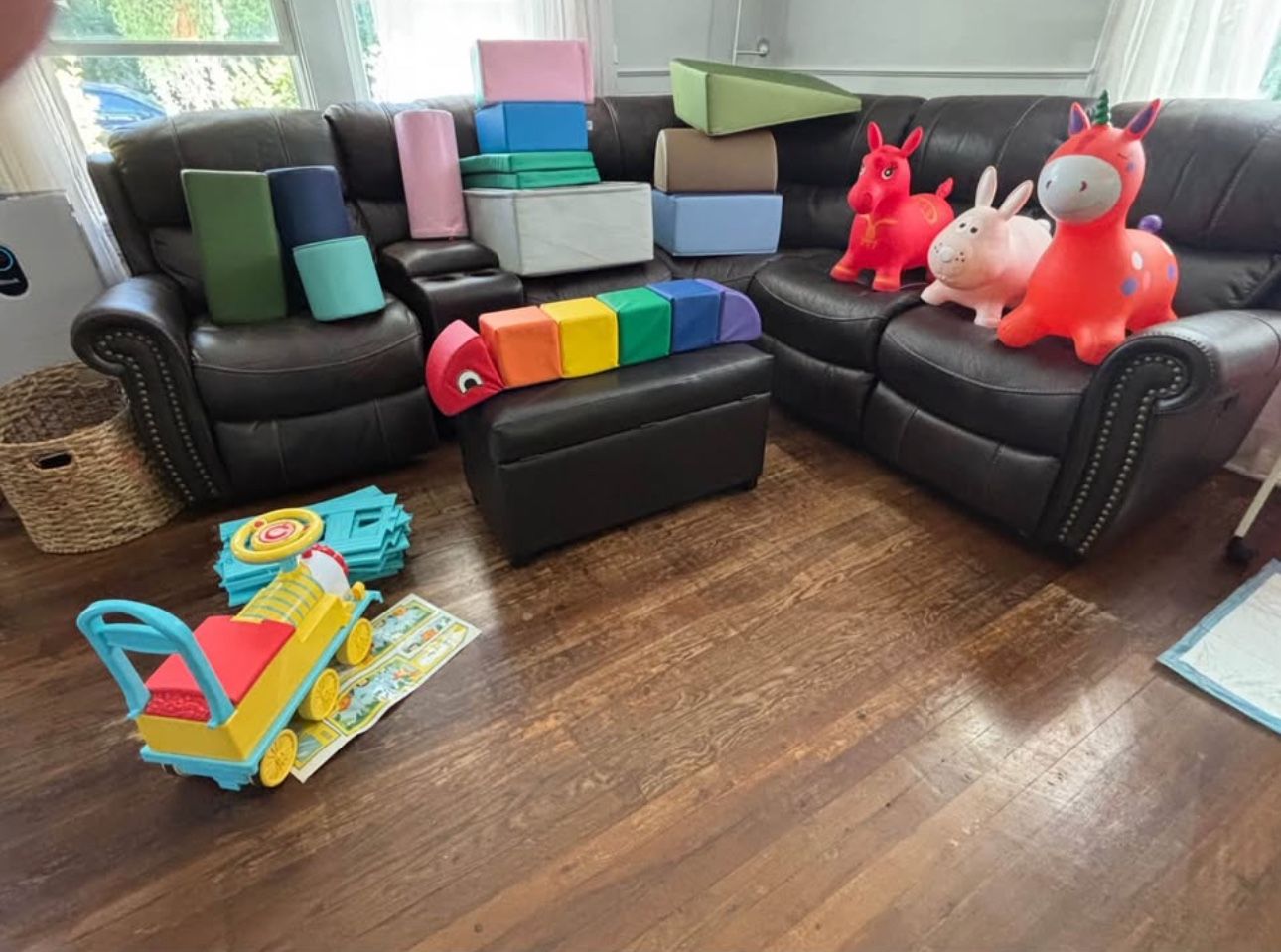 Foam Play, Ride On Train, Sit On Inchworm, Bouncers