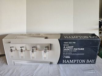 Regan 29.13 in. 4-Light Brushed Nickel Bathroom Vanity Light, New Open Box