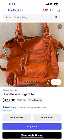 Linea Pelle Orange Tote