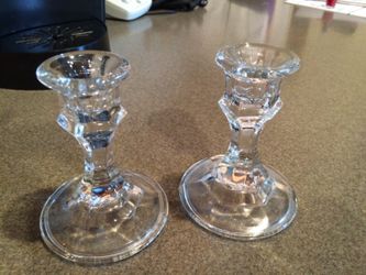 Nice glass 4 inch candle holders