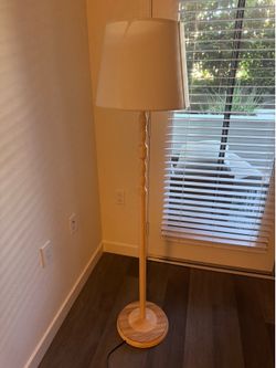 KINNAHULT Floor lamp, ash/white, 59 "