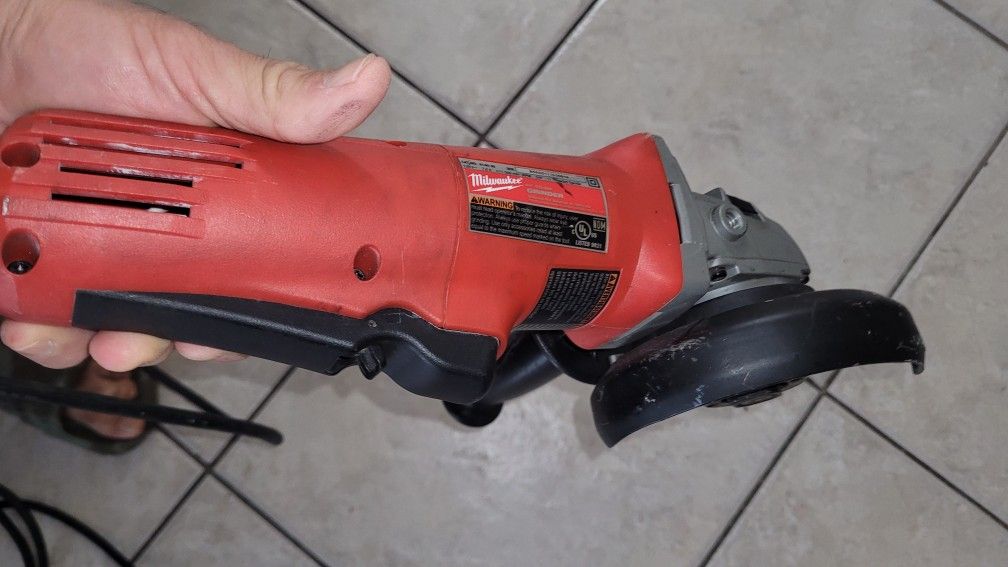 Milwaukee Angle Grinder with Lock-On Paddle Switch
