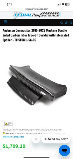 Anderson Composites 2015-2023 Mustang Double Sided Carbon Fiber Type-ST Decklid