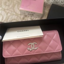 Chanel Pink Quilted Lambskin Flap Wallet – Cruise Collection