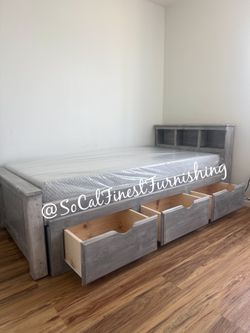 Twin XL Bed with Drawers And Mattress 
