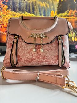 Brand New Pink Floral Purse With Strap!