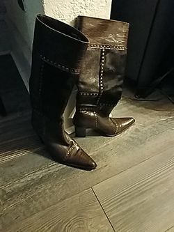 Leather/pony hair boots