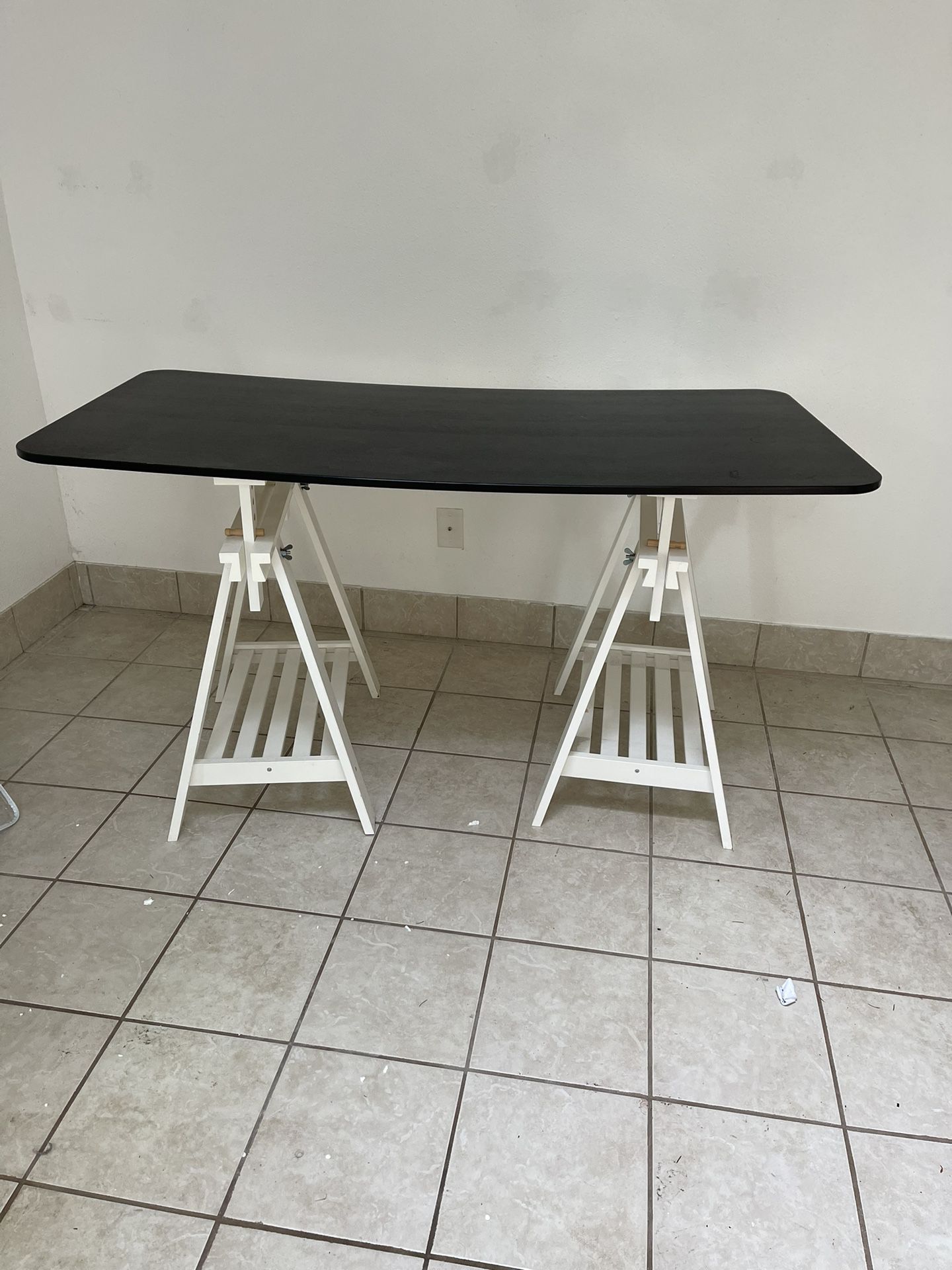 IKEA Desk With Trestle Stands 