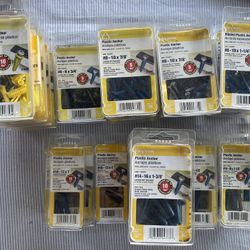 96 Pieces Of  New Hardware Packs – Rivets, Electrical Connectors & Wall Anchors 