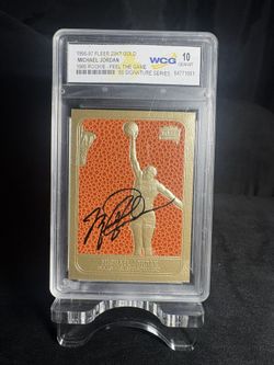 1996-97 Fleer 23KT Gold Michael Jordan Rookie Autograph WCG 10 Chicago Bulls