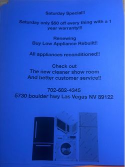 Appliance sale!!
