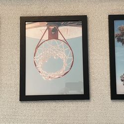 Artwork Set Of 3 Basketball Prints Framed