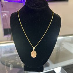 14kt Yellow Gold Saint Necklace