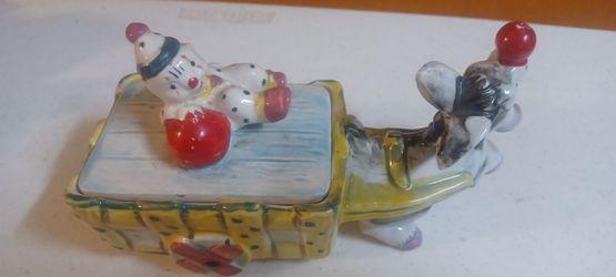 Rare vintage Donkey woth clown on top
