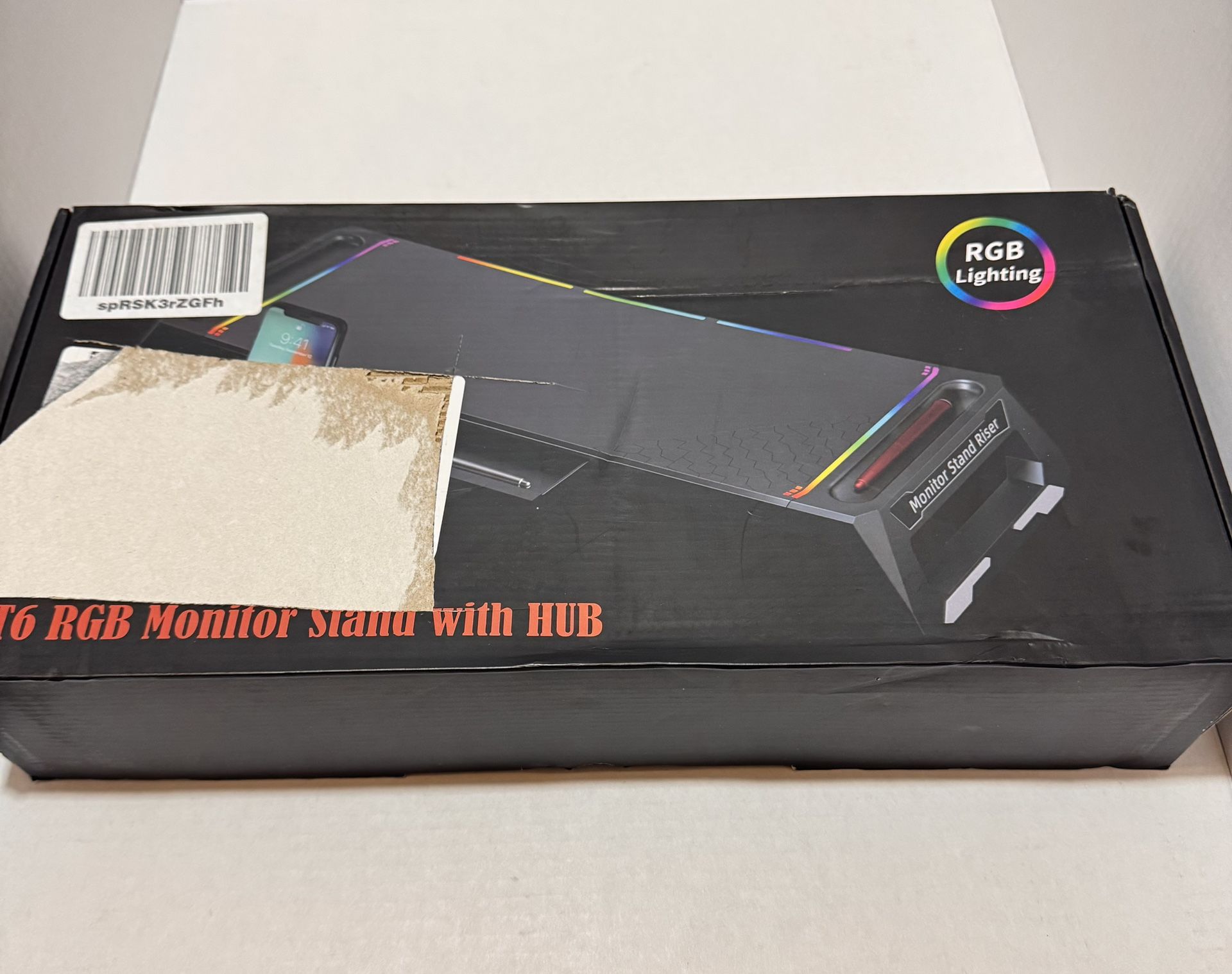 Monitor Stand for Desk RGB with 4 USB 3.0 Hub Foldable Computer Screen Riser