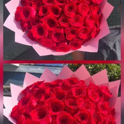 50ct Ramo Buchon Bouquet Red Rose