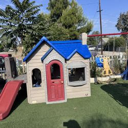 Little Tikes Swing Set With Playhouse And Slide 