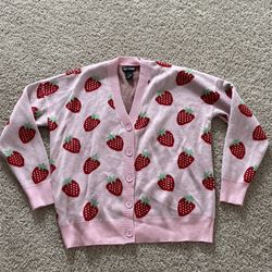 Hot topic strawberry cardigan. S-M