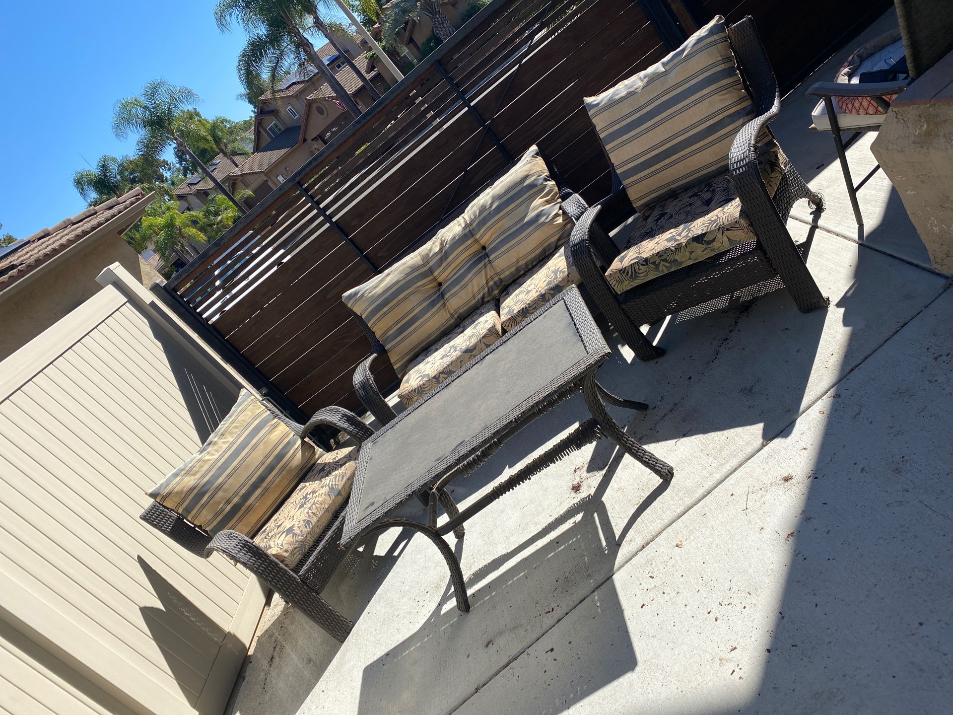 Free outdoor furniture. Well used and sun faded