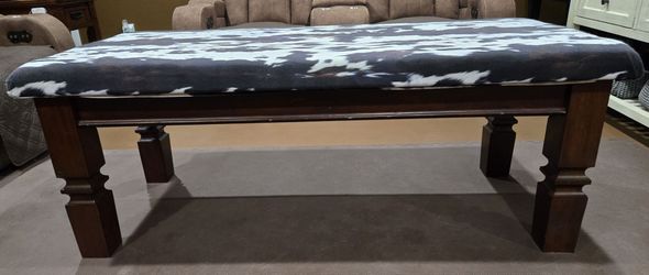Faux Cowhide Bench