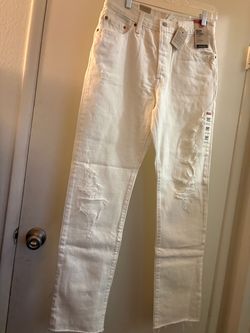 Levi's 501 Original White Distressed Jeans