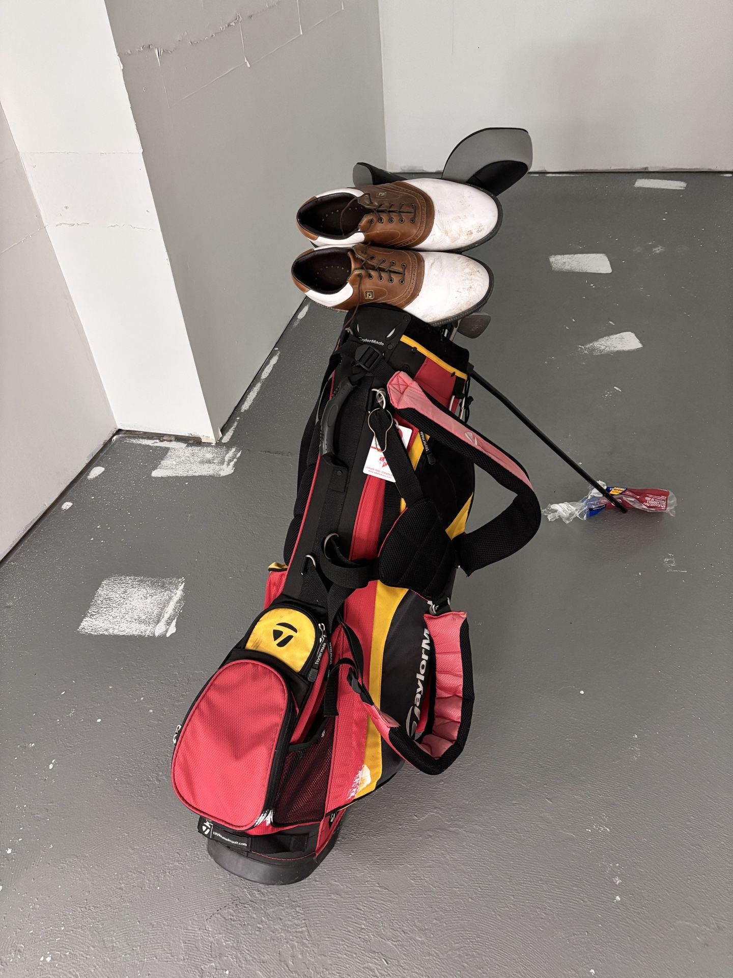 Golf Clubs With Shoes And Bag