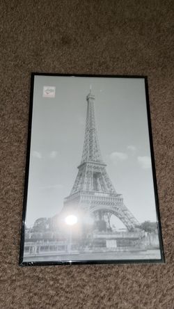 Framed Eiffel Tower Black and White Print