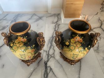 Matching Decorative Angel Vases – Pair – $350.