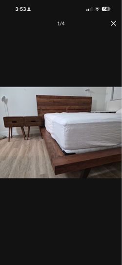 Bed frame and night stand