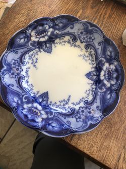 Vintage 1899 Johnson Bros. Flow Blue Plate