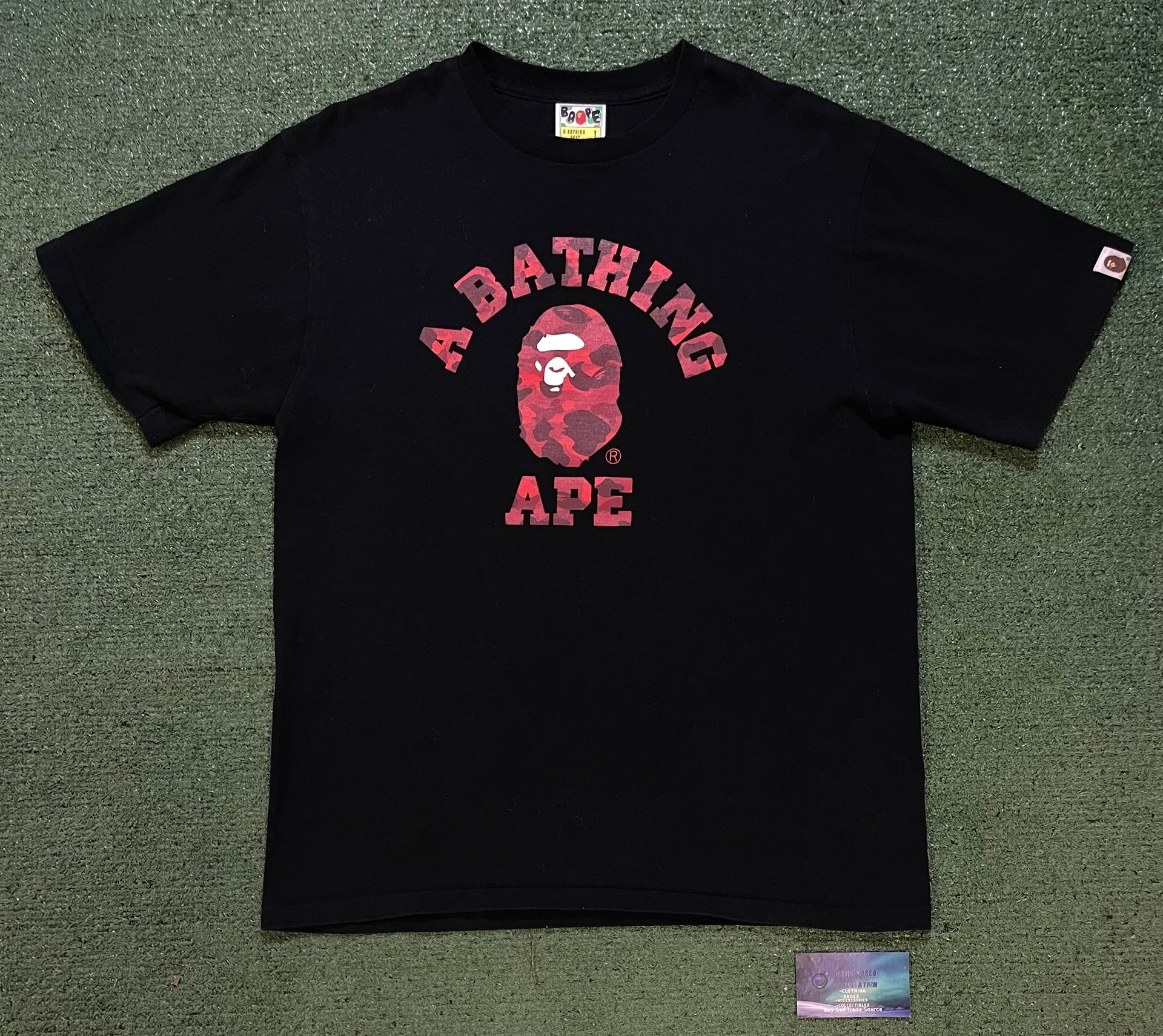 Bape color camo red college tee