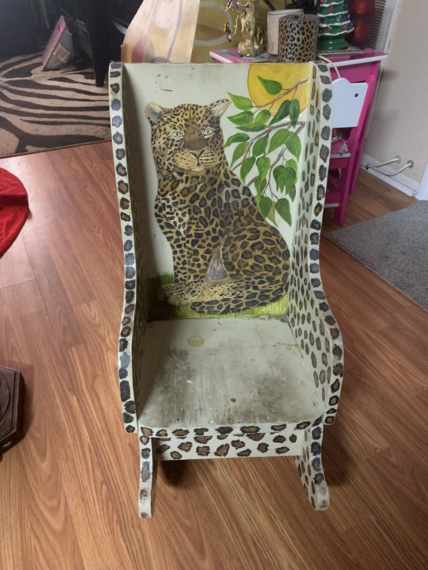Hand painted Leopard Rocking Chair