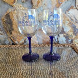 Cobalt  Blues Stemed Wine Glasses