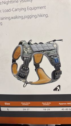 Tactical dog vest harness “L”