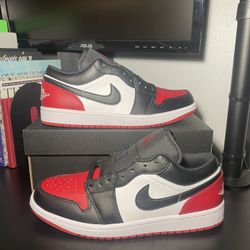 Size 8 - Jordan 1 Low Bred Toe 2.0