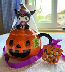 Witch Kuromi Halloween Pumpkin Mug - Rare Blue Sky Clayworks Ceramic