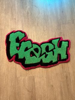 Fresh Graffiti Style Tufted Accent Rug